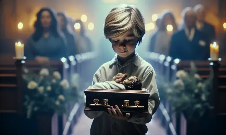 A Heartbreaking Farewell: Six-Year-Old Aaron Carries His Baby Sister's Coffin